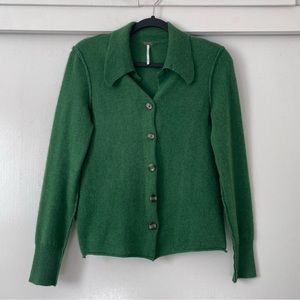 New Free People Paloma Cashmere Cardi SMALL Green